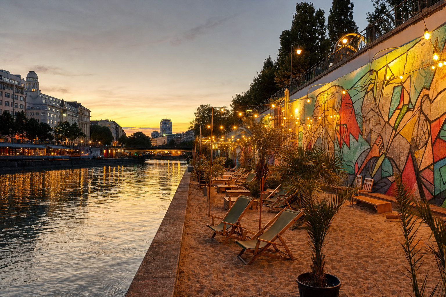 Sommerabend am Donaukanal